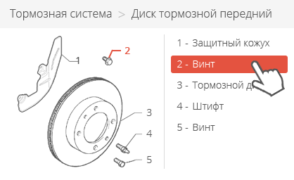 Выбор нужной запчасти